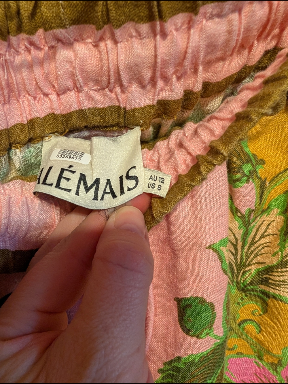 ALEMAIS Winnie Pink & Yellow & Brown Floral Linen Shirt and Short Set - Picture 4 of 7